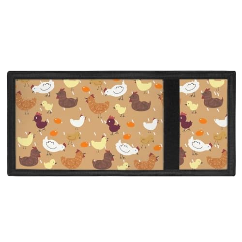 Flashideas Chicken Trifold Canvas Wallet for Men Waterproof Multi Card Organizer Cardholder Wallet Womens Nylon Wallet Includes Id Window and Credit Card Holder4
