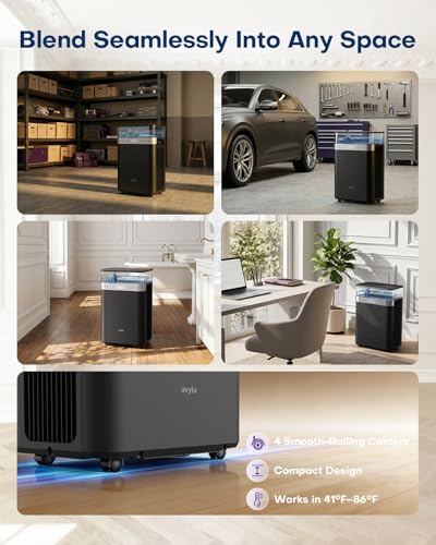 Image of avylo 5000 Sq.Ft Dehumidifier for Basement with Pump and Drain Hose, Max 90 Pint /D, Black | Energy Star Most Efficient 2025,5000 Sq.Ft Dehumidifier,Top Mounted 2.11Gal Tank,3 Drainage Option,Auto Shut Off,Auto Defrost