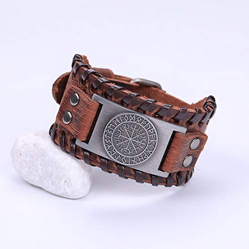 Pulseira Bracelete Masculino Viking De Couro Trançado Marrom Série Vikings