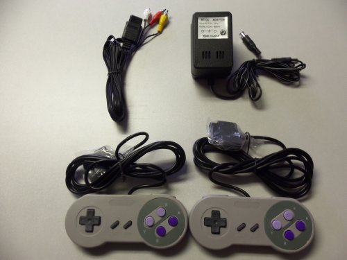 Super Nintendo SNES Controllers, AV cable, power adapter bundle