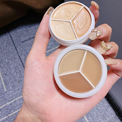 Erinde 3 Colors Concealer Palette, 3 In 1 Cream Concealer, Contour, Foundation, Color Corrector For Dark Circles, Waterproof Long-Lasting, Full Cover Concealer Makeup With Concealer Brush 15G/0.53Oz #TOP6