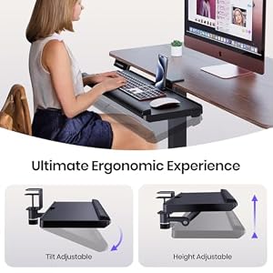 Klearlook Upgraded Adjustable Keyboard Tray for Above Desk & Under Desk Use — photo 2 of 6