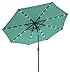 Trademark Innovations Deluxe Solar Powered LED Lighted Patio Umbrella - 9' (Aqua)