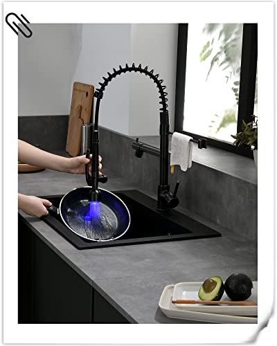 Image of Fapully Commercial Oil Rubbed Bronze Kitchen Faucet Pull Down Sprayer