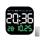 🕛【2 Tipos de Colocación】 Este reloj de pared digital tiene un soporte y agujeros para colgar en la parte posterior, lo que permite colgarlo en la pared o colocarlo sobre una mesa para adaptarse a diferentes requisitos de espacio.