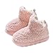 Pink Girls Plush Winter Snow Boots Warm Thick Sole Indoor