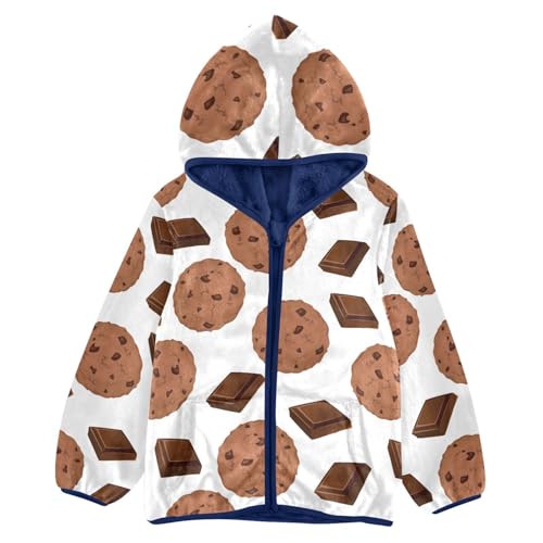 Chocolate Chip Cookies and Chocolate Girls Fleece Jacket Girls Fall Jacket Girls Zip Up Hoodie Girls Sherpa Jacket 2-10T