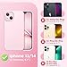 GolbinBox Magnetic for iPhone 13 Case & iPhone 14 Case, Compatible with MagSafe, [Soft Anti-Scratch Microfiber Lining], Slim Liquid Silicone Shockproof Protective Phone Case 6.1 inch, Chalk Pink