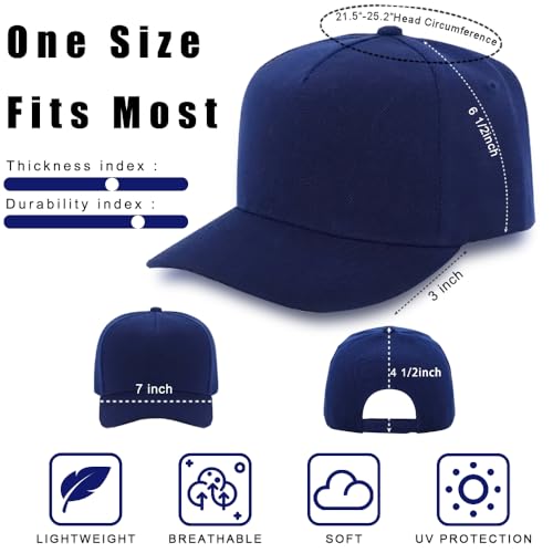 Image of 12 Pack Seamless Baseball Caps Wholesale Bulk - No Center Seam, DIY Friendly, Adjustable Breathable Lightweight for Men Women