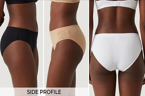 %100 Cotton Basic DÜŞÜK BEL KADIN Slip Külot 3’lü Paket – Siyah/Beyaz/Ten – Yumuşak Dokulu Günlük İç Giyim