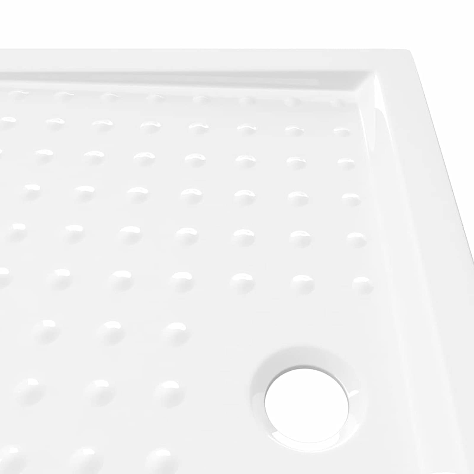 ARKEM Plato de Ducha con Puntos ABS Blanco 90x70x4 cm Mamparas De Ducha Plato Rectangular