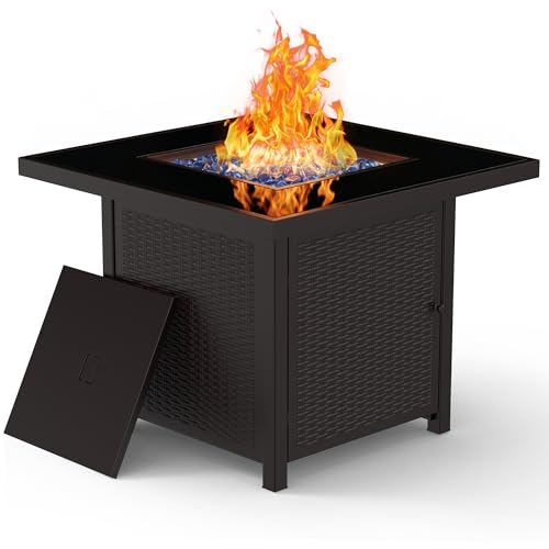 BALI OUTDOORS 32in Glass Tabletop Propane Fire Pit