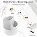 EDENMS Desk Pencil Pen Holder, 3 Slots 360-Degree Spinning Organizers, Desktop Storage Stationery Supplies, Cute Cup Pot for Office, School, Art Supply, Kids - Gray