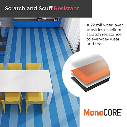 Lucida Surfaces Luxury Vinyl Flooring Tiles | Interlocking Flooring For Diy Installation | Solid Color-Look Planks | Bilberry | Monocore | 13 Sq. Feet #TOP5