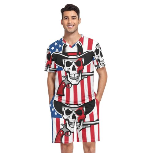 Camiseta de manga corta americana para dormir y descansar en casa