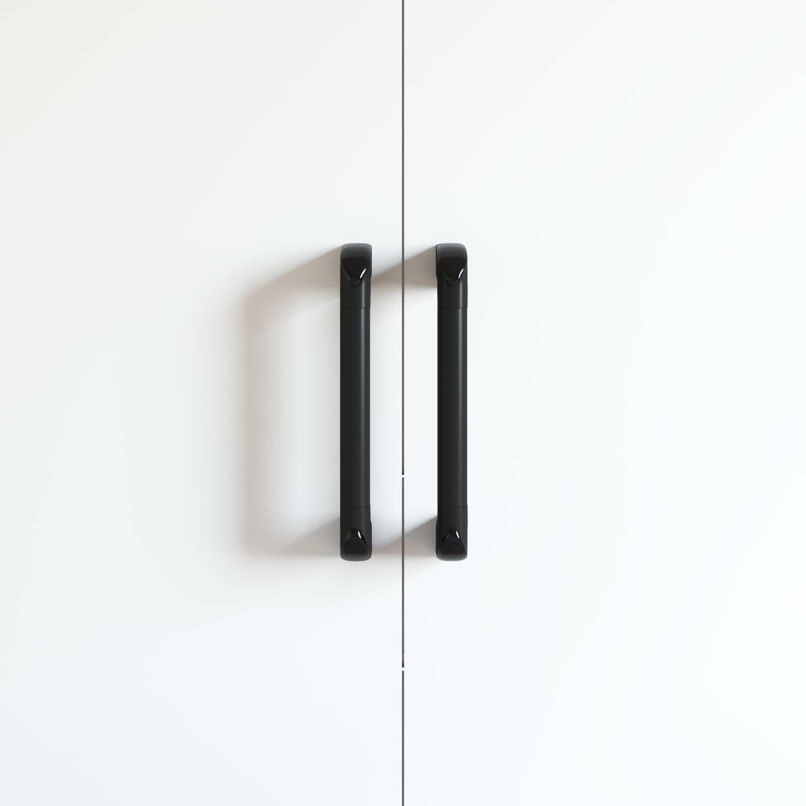 Hothingwell - Asa de aluminio (12 piezas, 380 x 34 x 85 mm), color negro | Forma ergonómica, para armarios y cómodas, acabado mate, uso en interiores