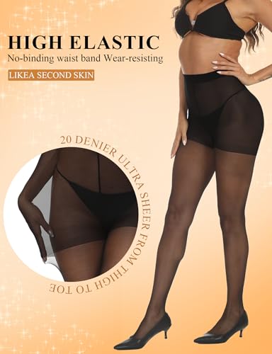 Buauty 40D Sheer Tights for Women - Black Sheer Pantyhose, Comfortable Stockings for Dresses, Office & Casual Outfits2