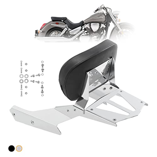 Kinglemc Powersports Sissy Bar With Backrest Luggage Rack For Honda Vtx 1300C 1800 F C 2005-2009(Silver,Non-Studded) #TOP18
