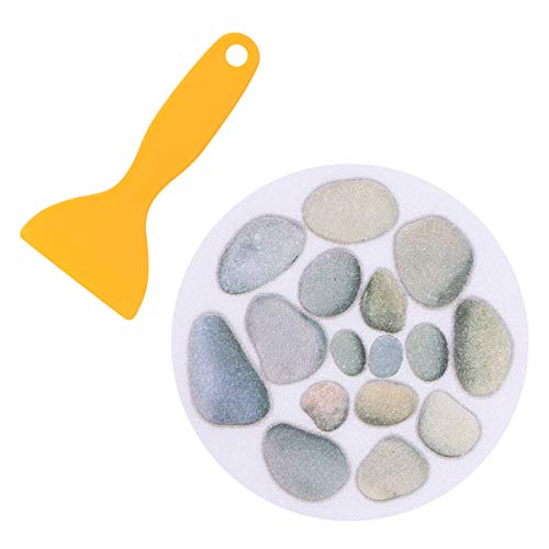 DOITOOL 8PCS Bathtub Stickers Non Slip for Adults or Kids,Colorful Stone Patterns Anti Slip Shower Decals Non Slip Safety Adhesive Shower Appliques with 1 Scraper for Bath Tub and Shower Surfaces