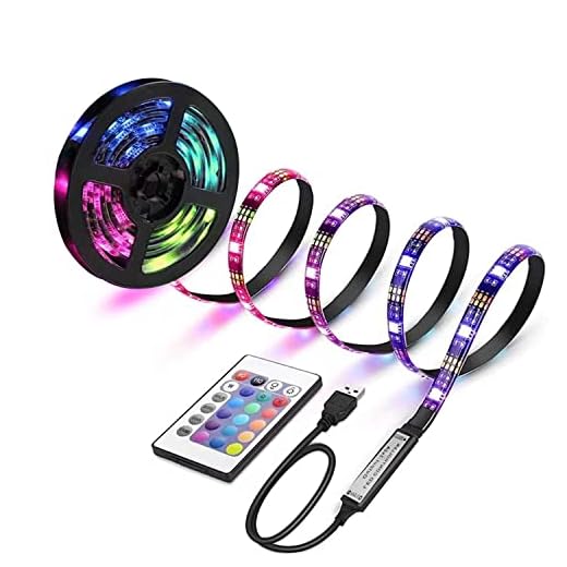 Keepsmile Led Strip Lights,USB Powered RGB 15 Color Led Lights with Remote Control,Led Lights for Bedroom, Party, Kitchen, Home Decoration,Led Step Lights 6.56ft (Unable to Connect to APP)