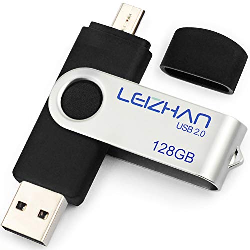 leizhan 128 GB Flash-Laufwerk für Android Handy OTG USB Flash Drive Micro Photo Stick Tablet/Computer U Disk, Schwarz Cover