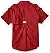 Columbia Youth Boys PFG Bonehead Short Sleeve Shirt, Cotton, Relaxed Fit, Sunset Red, Large