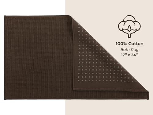 image for American Soft Linen Bath Rug, 17 in 24 in 100% Cotton Bath Mats Rugs f