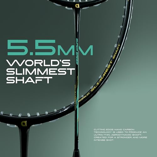 Image of Apacs Super Speed (Unstrung) | World's First 5.5mm Slim Shaft | Aero Box Frame | Durapro Carbon + Power Booster Shaft | 32 lbs Max Tension | Slightly Head Heavy | 6U | Made in Vietnam (Black)