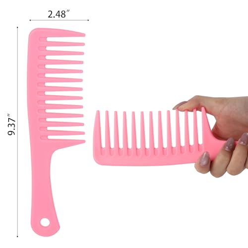 6 Peines de Dientes Anchos y Finos Multicolor 9.3x2.4 in miniatura 2