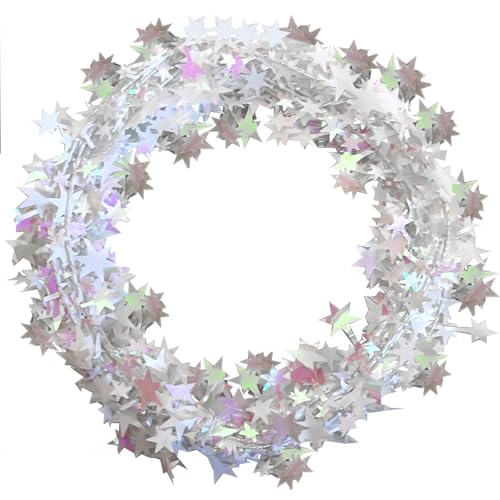 Fine Cut Iridescent White Tinsel Garland