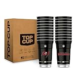 Top Cup NFL Tampa Bay Buccaneers 20 oz Reusable Aluminum Cups 20 Count | Officially Licensed, Durable, Reusable & Recyclable, Made in USA