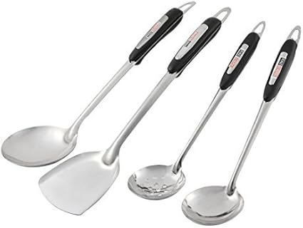 Edealmax De Cuisine Ustensiles De Cuisine Pancake Turner Set Louche A Soupe Fendues 4 En 1 Amazon Co Uk Home Kitchen