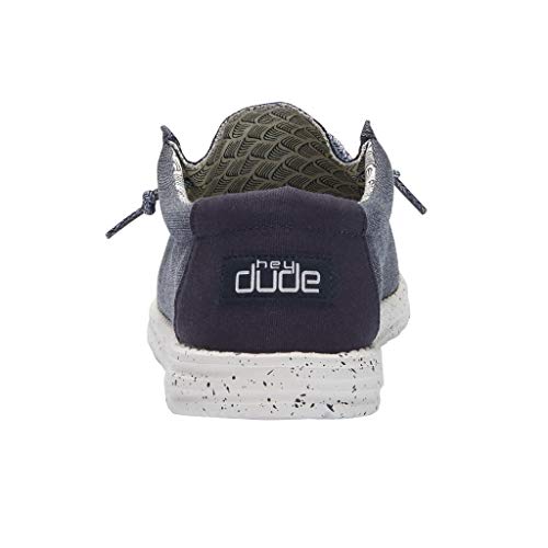 Hey Dude Men’s Wally Chambray Mirage Blue Size 10 | Men’s Shoes | Men's Lace Up Loafers | Comfortable & Light-Weight #TOP5