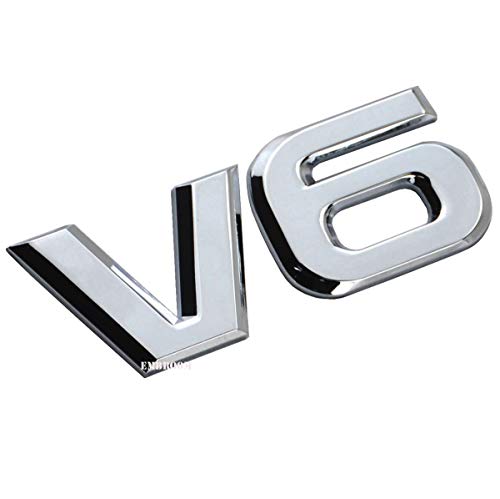 Emblema V6 EmbRoom de metal 3D: calcomanía adhesiva universal de repuesto para coches y motos