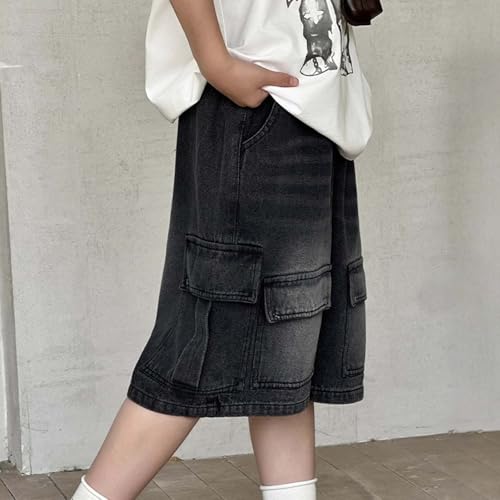 Pantalones cortos vaqueros cargo infantiles ideales para jugar al aire libre 3