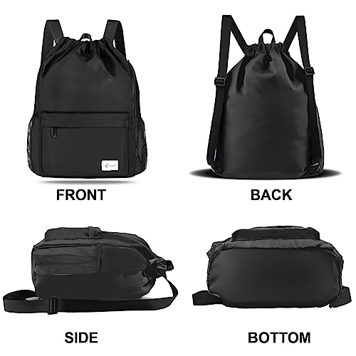 Risefit Waterproof Drawstring Bags, Swim Bags PE Bags School Backpacks for Adults, Kids - Rucksack for Men Women - Image 2