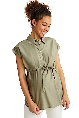 C&A Damen Empire Bluse Unifarben Umstandsmode grün 38