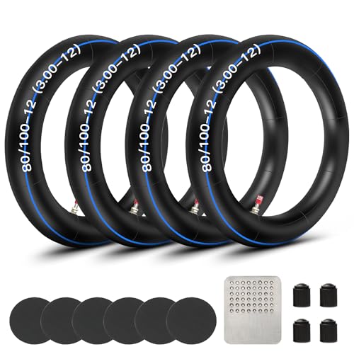 Image of GREHUA 2.75 /3.00-12 80 /100-12 3.00x12 Inner Tube Compatible with 110cc 125cc RM50 RM60 KX60 KX65 KLX110 CRF50 CRF110 XR50 XR70 Baja DR70 Taotao Coolster Dirt Pit Bike Off Road Motorcycle Parts 4 Pack
