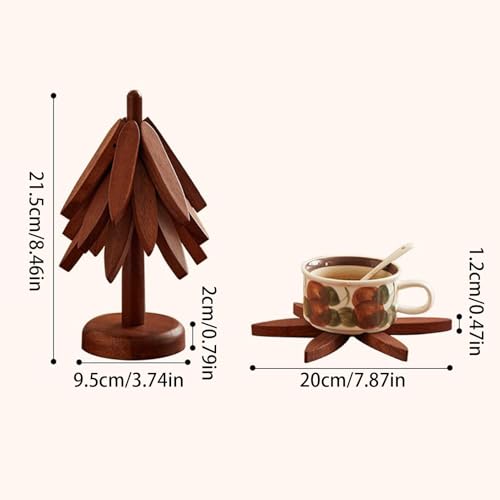 Dessous de plat en bois avec support pour cuisine rustique