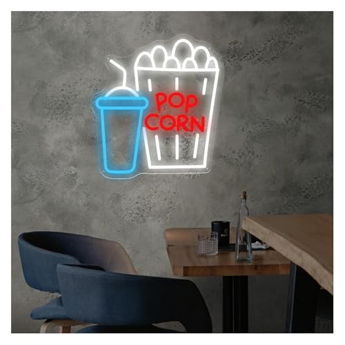 Enseigne lumineuse Popcorn néon LED décoratif pour mur de cuisine et salon moderne