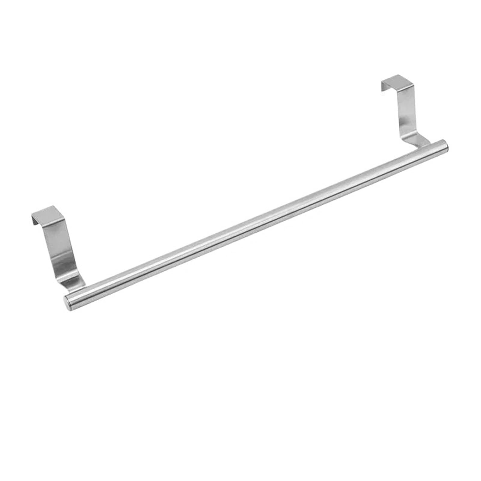 Bathroom towel rail Stainless Steel Over Door Towel Rack Bar Holders for Universal Fit on Cabinet Cupboard Doors(Silver 36cm)