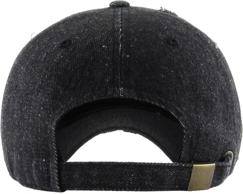Image of KBETHOS Vintage Washed Distressed Cotton Dad Hat Baseball Cap Adjustable Polo Trucker Unisex Style Headwear