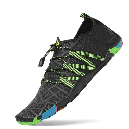 Chaussures Aquatiques Homme Femme pour Sport Surf léger Respirant Water Shoes, C-noir, 42 EU