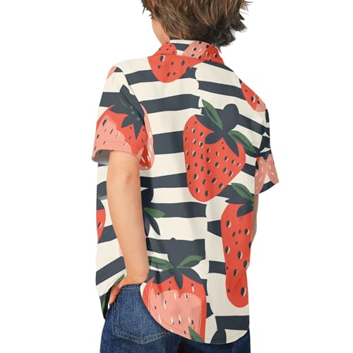 Boys Summer Relaxed Fit Hawaiian Shirt Tropical Beach Short Sleeve Button Down Shirt for Kids Summer Vacation4