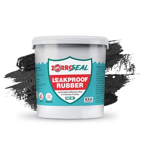Image of AIPL Zorroseal Leakproof Rubber Coating 500 gm - Ready to Use Rubber Liquid for Long Lasting Waterproofing of Sheet Joints, Roof & Wall Cracks, Gutters, Solar Panels, DIY Leak Repair - Black