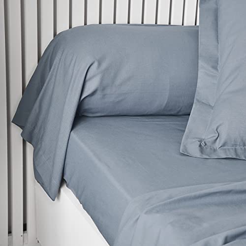 Today Essential - Taie de traversin 45X185 cm 100% Coton Uni, Denim