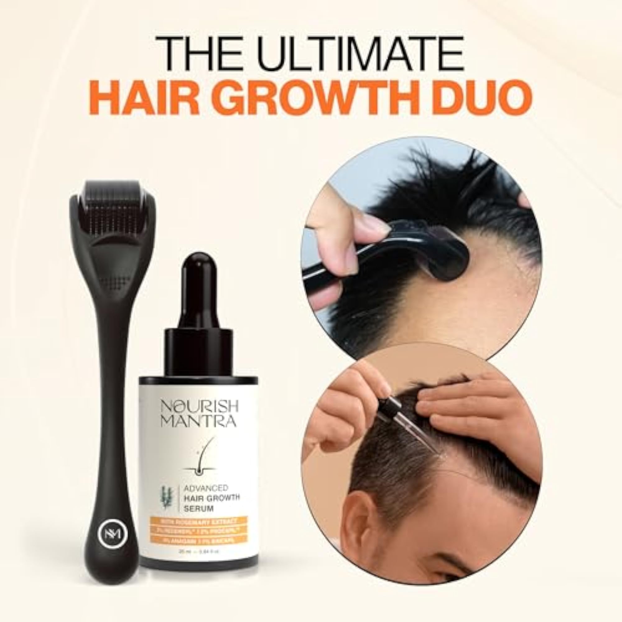 Derma Roller & Advanced Hair Growth Serum with Rosemary Extract