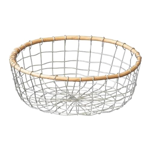Ciotola per frutta e verdura in filo metallico – Cestino in metallo, ciotola in filo metallico resistente per sala da pranzo, soggiorno, supporto decorativo, ciotola per pitaya, pera,