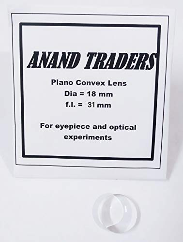 Image of 18mm plano convex lens with 31mm focal length for DIY telescope eyepiece experiment