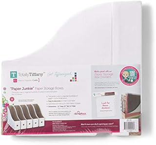 Totally-Tiffany ScrapRack Paper Storage Box es 5/Pkg,White,13.25-inch x 13-inch x 3.5-inch